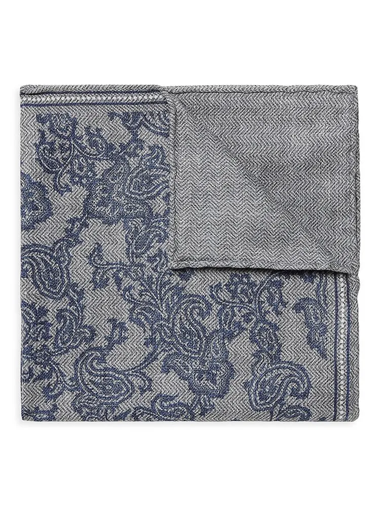 Silk Pocket Square With Paisley Design
