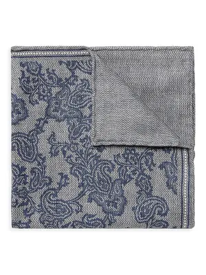 Silk Pocket Square With Paisley Design