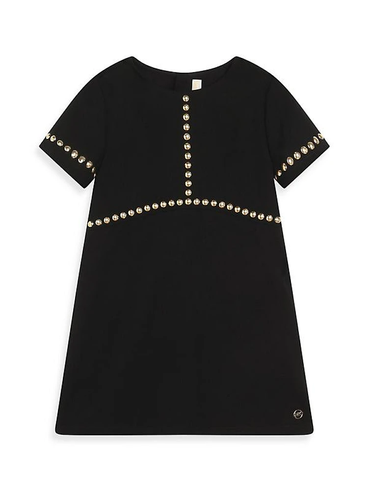 Little Girl's & Girl's Studded Short-Sleeved Dress