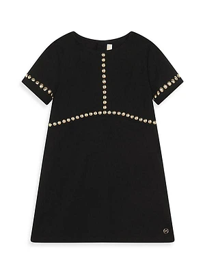 Little Girl's & Girl's Studded Short-Sleeved Dress