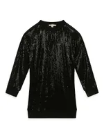 Little Girl's & Sequined Long-Sleeve Dress