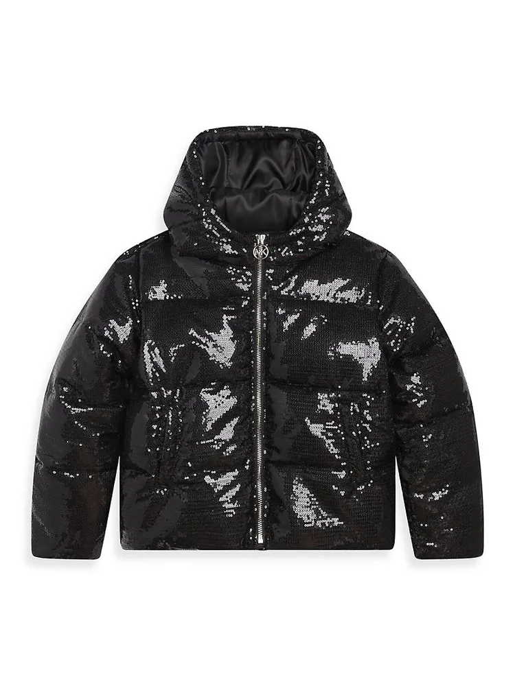 Little Girl's & Sequined Puffer Jacket