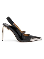 Allen 100MM Leather Slingback Stiletto Heels