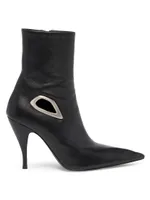 Crescent 100MM Leather Stiletto Booties