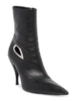 Crescent 100MM Leather Stiletto Booties