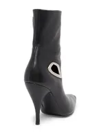 Crescent 100MM Leather Stiletto Booties