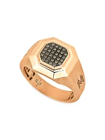 Guard Of Men 18K Rose Gold & 0.25 TCW Diamond Octagonal Signet Ring