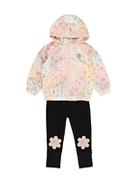 Baby Girl's, Little Girl's & Cloud Bear Rain Jacket