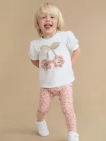 Baby Girl's, Little Girl's & Smile Flower Puff Sleeve T-Shirt