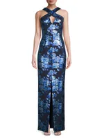 Charlene Metallic Floral Gown