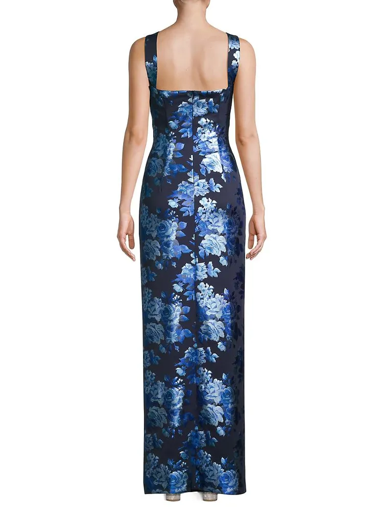 Charlene Metallic Floral Gown