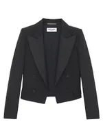 Cropped Tuxedo Blazer Grain De Poudre