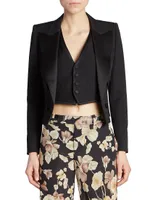 Cropped Tuxedo Blazer Grain De Poudre