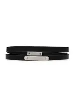 Double-Wrap ID Bracelet Leather and Metal