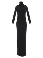 Long Turtleneck Dress Wool