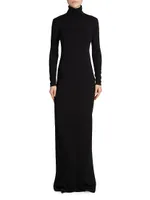 Long Turtleneck Dress Wool