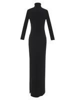 Long Turtleneck Dress Wool