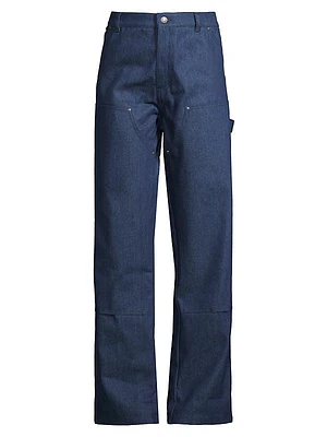 Unisex Denim Double-Knee Work Pants