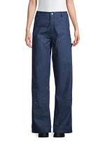 Unisex Denim Double-Knee Work Pants