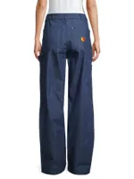 Unisex Denim Double-Knee Work Pants