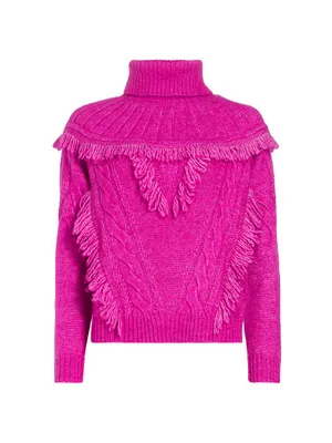 Mya Fringe Cable-Knit Sweater