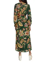 Daisy Floral Wrap Midi-Dress