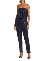 Sequin Strapless Tube Jumpsuit