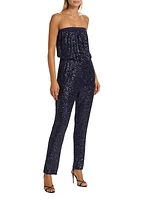 Sequin Strapless Tube Jumpsuit