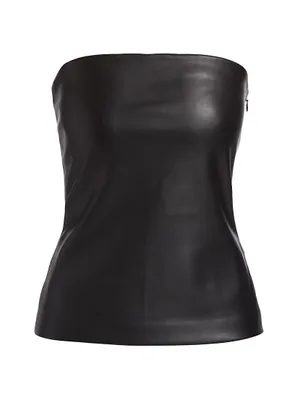 Faux Leather Tube Top