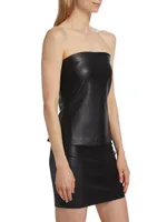 Faux Leather Tube Top