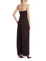 Pleated Sweetheart Neck Jumpsuit