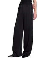 Flared Sweatpants Satin Crepe