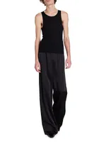 Flared Sweatpants Satin Crepe