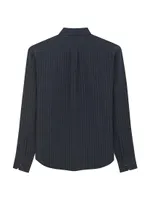 Cropped Shirt Mat and Shiny Striped Silk