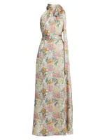 Kayla Floral Sash A-Line Gown