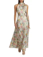 Kayla Floral Sash A-Line Gown
