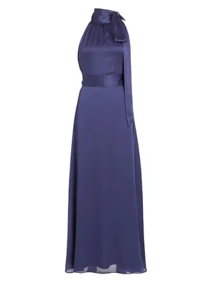 Kayla Tie High Neck Gown