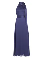 Kayla Tie High Neck Gown