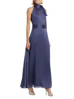 Kayla Tie High Neck Gown