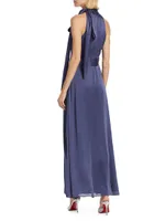 Kayla Tie High Neck Gown