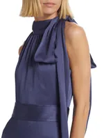 Kayla Tie High Neck Gown