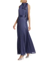 Kayla Tie High Neck Gown