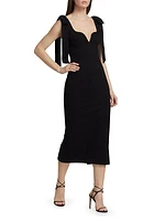 Influential Tie-Shoulder Midi-Dress