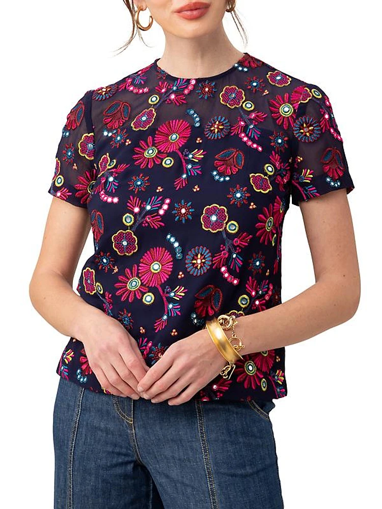 Rochelle Embroidered Floral Top