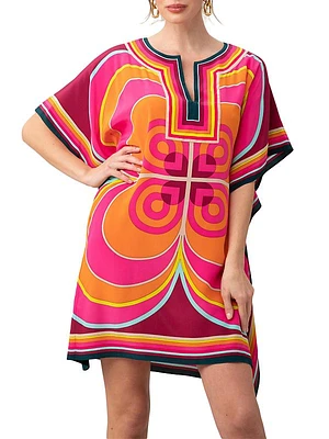 Theodora Geometric Silk Minidress