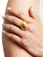 Forme Brushed 22K Yellow Gold Statement Ring