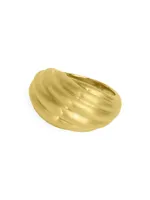 Forme Brushed 22K Yellow Gold Statement Ring