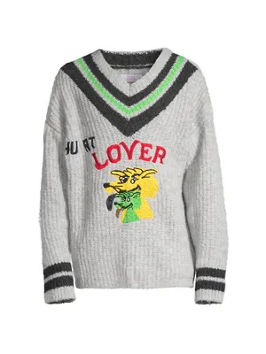 Hurt Lover Wool-Blend V-Neck Sweater