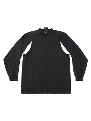 Outside Loop Patched Raglan Sleeves T-Shirt