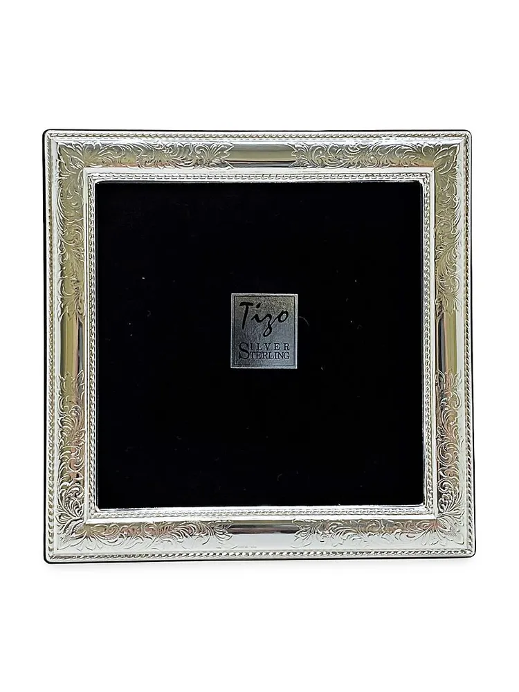 Sterling Silver Engraved Rope Frame